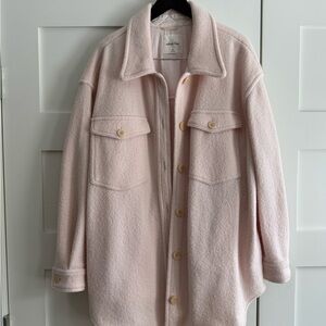 Aritzia Pink Utility Jacket with Oversized Fit and Notched Collar